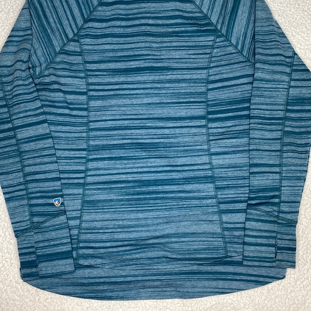 Kuhl Green Striped Full Zip Hoodie: Size Small - Picture 6 of 7